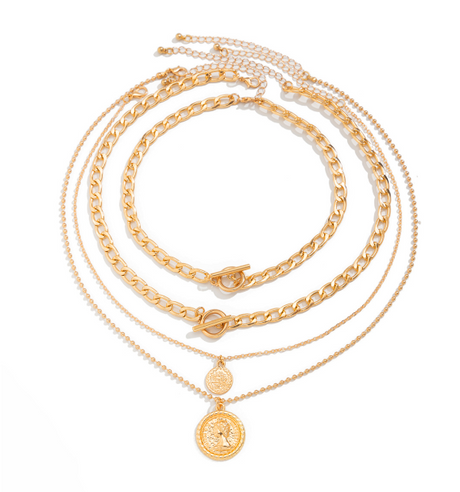 Electroplated Zinc Alloy Necklace Set