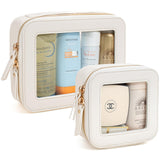 Clear Makeup Bag Set TSA Approved Toiletry Bag Travel Size Toiletry Bag Clear Cosmetic Bag with Zipper Car Make Up Bag Organizer Storage Car Accessories Travel Essentials for Women Men (White)