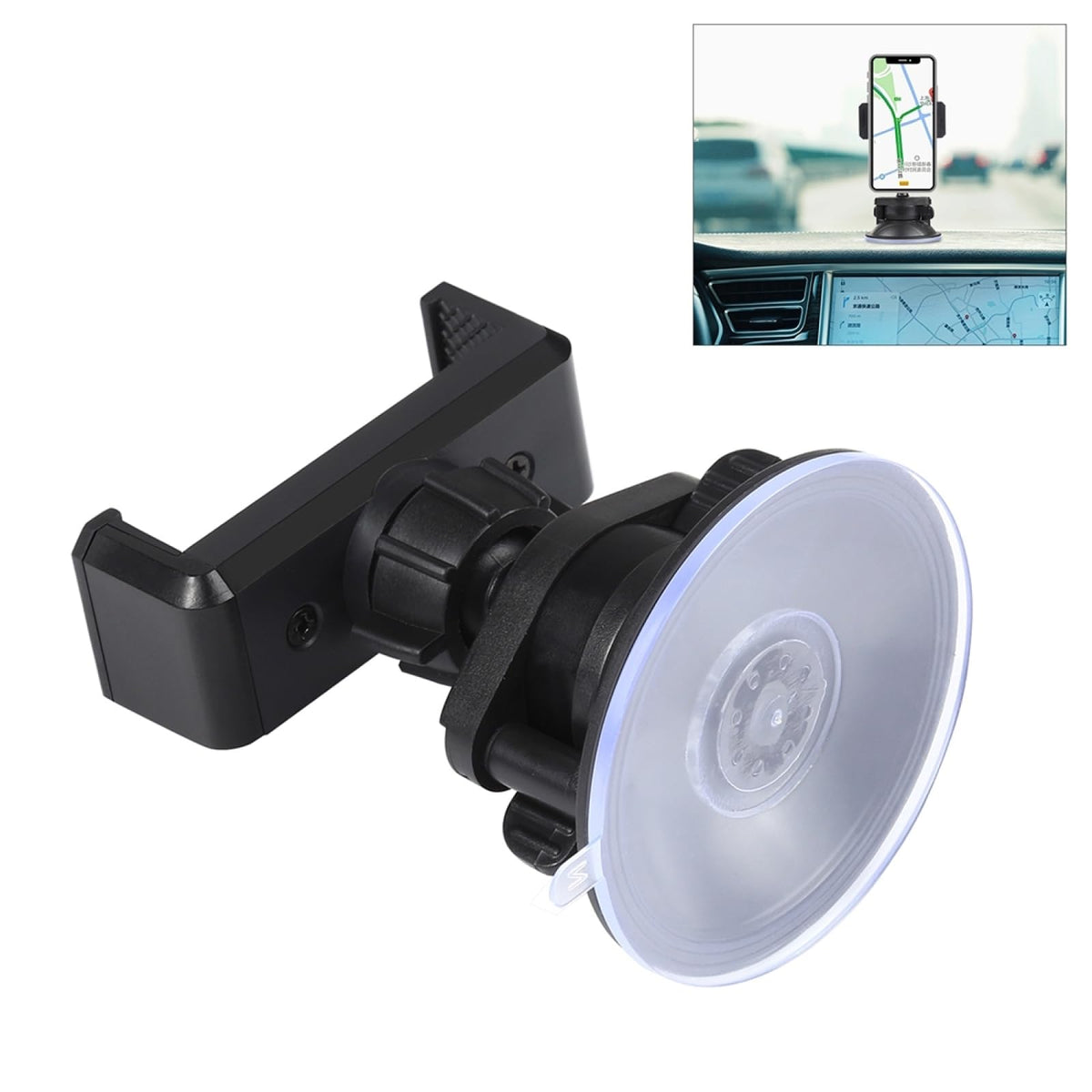 PULUZ Universal Car Phone Holder Mount for Windshield & Dashboard 360 Degree Rotating Desk Phone Stand with Suction Cup Base for iPhone/Galaxy/Huawei/Xiaomi/Sony/HTC/Google and Other Smartphones