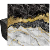 AnyDesign 80 Pack Marble Paper Napkins Disposable Elegant Dinner Party Napkins Black Gold 6.5 x 6.5 Inch Dessert Hand Napkins for Birthday Wedding Baby Shower Bridal Shower Tea Party Supplies