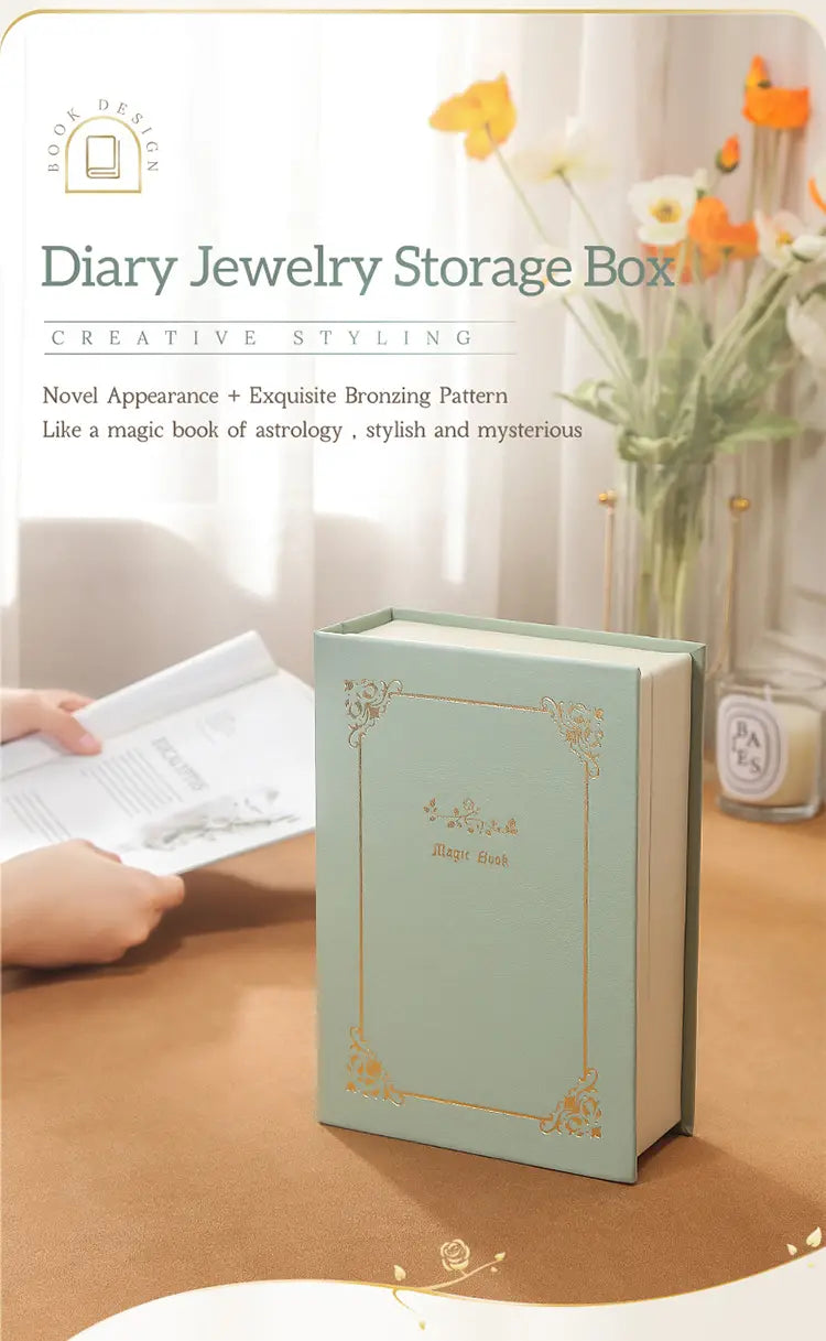 Stylish Diary Jewelry Box - Magnetic Organizer for Accessories