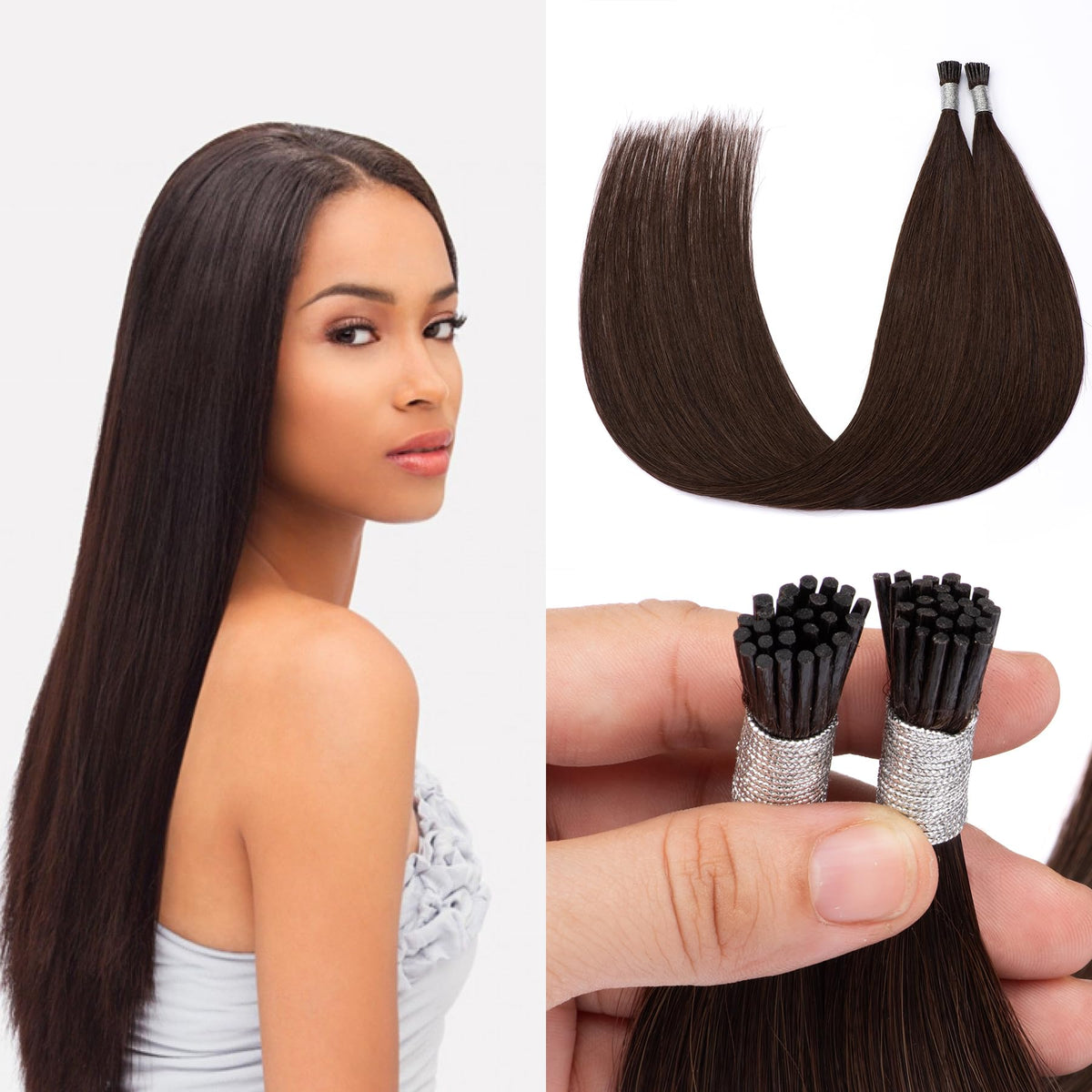 Human Hair I Tip Extensions 18inch Dark Brown I Tip Hair Extensions 50strands 50g I Tip Hair Extensions Human Hair For Black Women