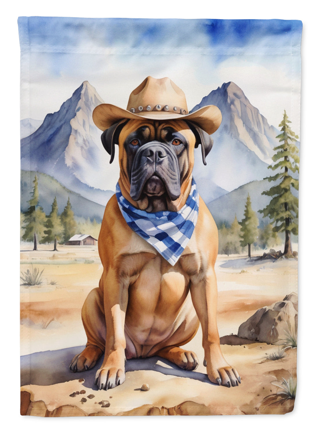 Bullmastiff Cowboy Welcome Garden Flag
