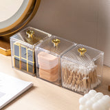 Acrylic Makeup Organizer Box for Cotton Swabs and Pads
