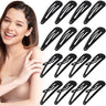 PAGOW 16 Pcs Black Snap Hair Clips 2"/5cm Metal Hair Barrettes Thicken Hair Accessories for Women Thin and Thick Hair