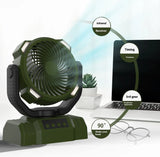 Outdoor Camping Fan with Power Bank and LED Light