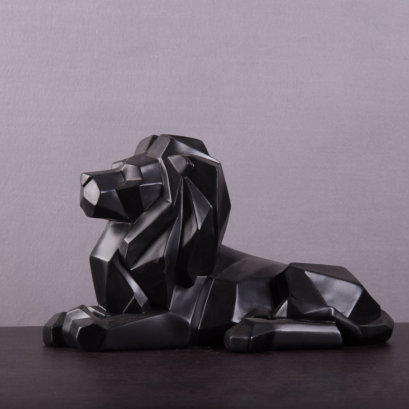 Nordic Resin Lion Figurine for Home and Office Decor