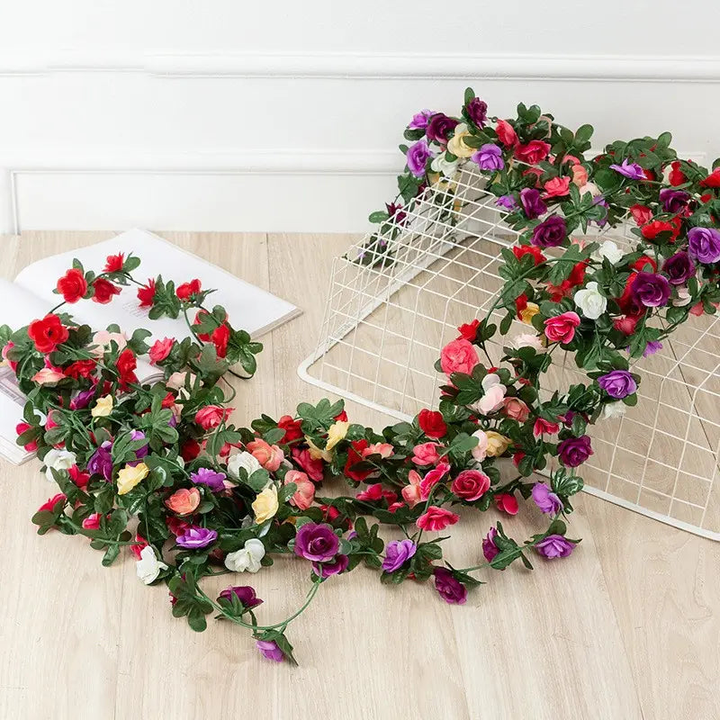 Artificial Pink Rose and Peony Chain for Home Decor