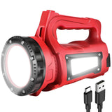 BOBKID Rechargeable LED Flashlight Camping Lantern Flashlight with 1000LM 7 Modes Power Bank IPX4 Waterproof Camping Essentials Light for Hurricane Emergency Hiking Survival Kits - Red