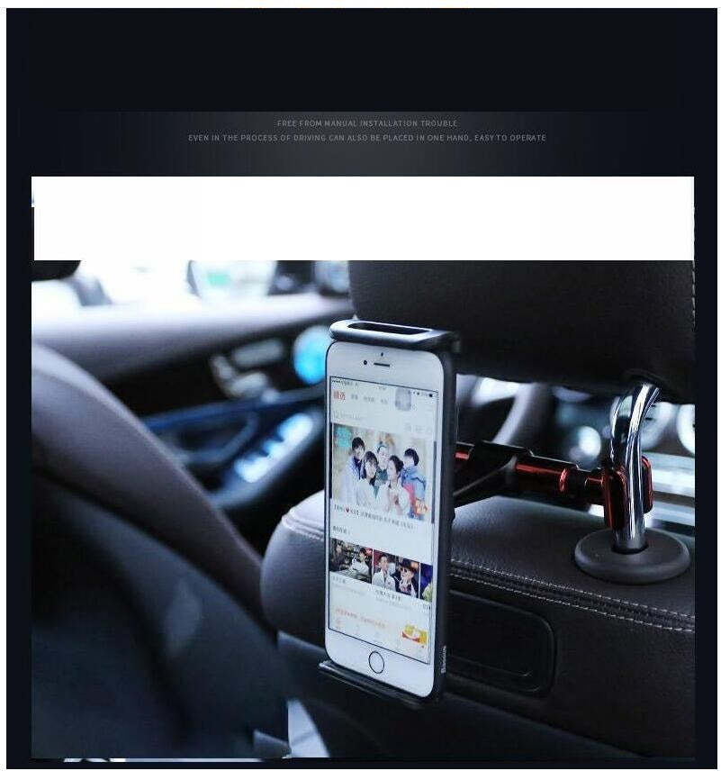 Car Phone Holder with 360° Rotating Backseat Support