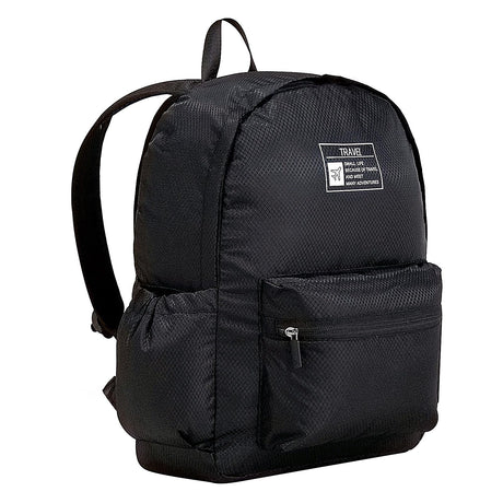 Long Keeper 15L Packable Lightweight Backpack for Women Men Water Resistant Foldable Hiking Travel Camping Daypack (Black)