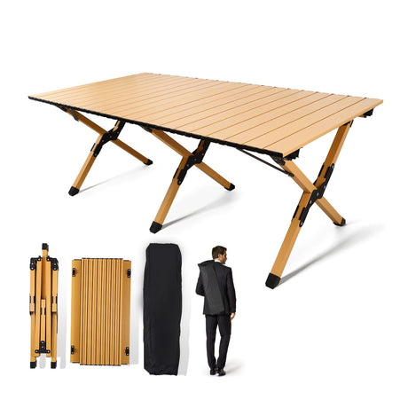 VIC 47" Portable Picnic Table 4ft Low Height Portable Folding Travel Camping Table for Outdoor/Indoor Picnic BBQ and Hiking with Carry Bag Multi-Purpose for Patio Garden Backyard Beach
