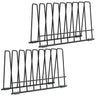 AKAZA 2 Pack Reusable Bags Drying Rack-Multiple Kitchen Storage Organizer for Plastic Gallon Snack Sandwich Bags Desktop Book Shelf Dresser Storage Rack (Black)