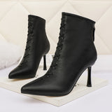 Fashionable Simple Stiletto Heel Pointed Short Boots