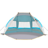 Unicamper Beach Tent 2-3 Person Sun Shelter UPF 50+ with Extended Waterproof Pe Floor & 3 Mesh Roll Up Windows Fits Portable Beach Shade Easy Setup for Outdoor Camping Indoor Fishing Yard. (Blue)