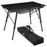 Sportneer Camping Tables That Fold Up Lightweight Adjustable Height Aluminum Folding Table with Top Mesh Layer Roll Up Camping Table for Outdoor Camp Picnic Beach RV Backyards Kitchen BBQ