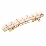 French Amie Small 2 1/4 inch Celluloid Handmade Hair Barrette No Slip Grip Durable Styling Women Hair Accessories Hair Clip for Girls Made in France(Ivory Brick)