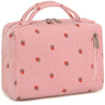 Bluboon Makeup Bag Zipper Pouch Travel Portable Cosmetic Bag Organizer for Women and Girls(Corduroy Pink Strawberry)