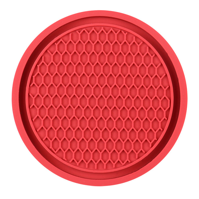 Creative Honeycomb Car Cup Holder Mat with Rhinestones