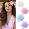 4Pcs Hawaiian Flower Hair Clips for WomenRose Hair Clips Hair Barrettes 3.5 Inch Artificial Flower ClipsHair Accessories for Vacation Beach Party Boho Clips Hairpin for Girls Wedding