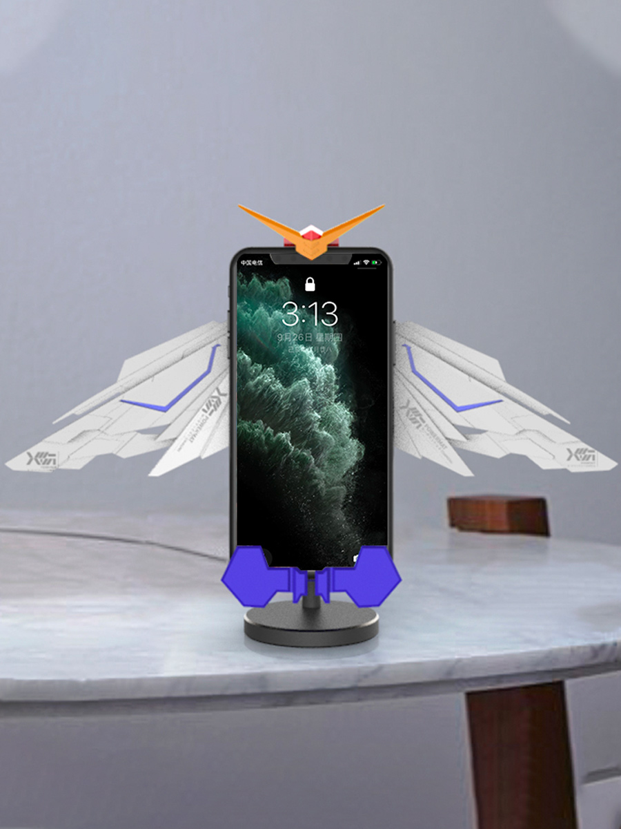 Car Mount Wireless Charger with Mechanical Wings