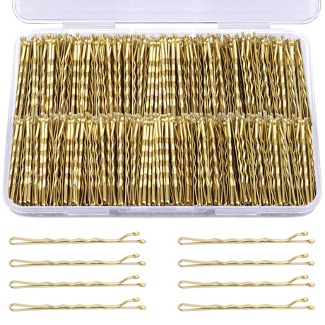 Blonde Bobby Pins METLUCK 240Pcs Blonde Hair Pins Waves Bobby Pins Hair Accessories for Women Girls (2.2inch/5.5cm)