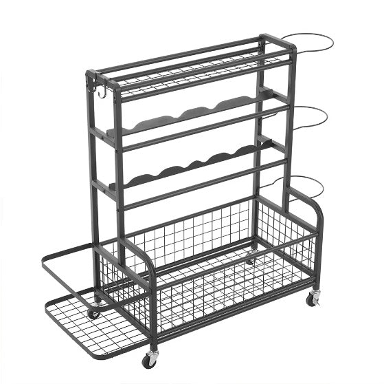 4-tier Metal Storage Shelves With Rolling Wheels