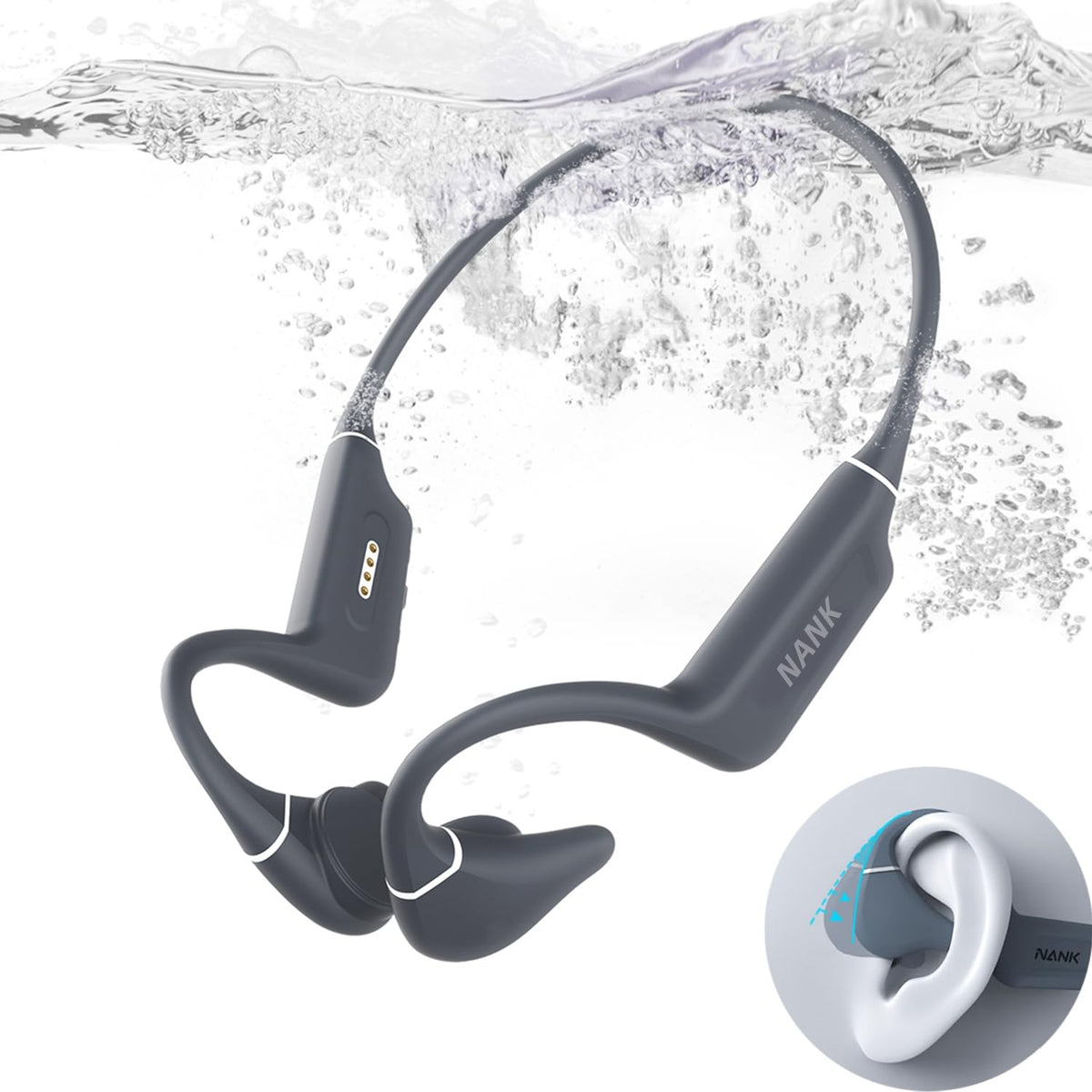 NANK Runner Diver2 Pro - Bone Conduction Headphones with Noise Cancelling Mode IP69 Swimming Headphones Bluetooth 5.4 & 32GB MP3 Player Open Ear Headphones with Mic Fit for Sports