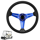LOSCHEN Golf Cart Steering Wheel Universal Design for Club Car Ds and Precedent EZGO RXV & TXT for Yamaha Golf Cart Steering Wheel-Blue