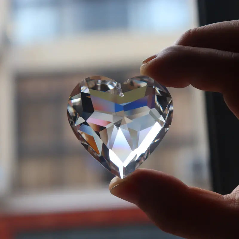 Heart-Shaped Sun Catcher Crystal Pendant for Home Decor