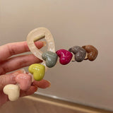 Retro Colorful Geometric Hair Claw Clip Accessories