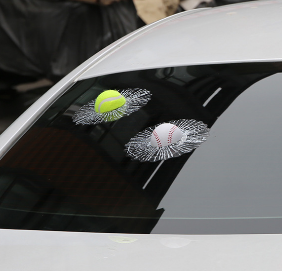 3D Tennis Car Decal for Unique Glass Decoration