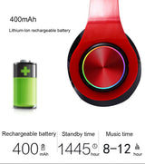 B39 Bluetooth Headphones with LED Light Feature