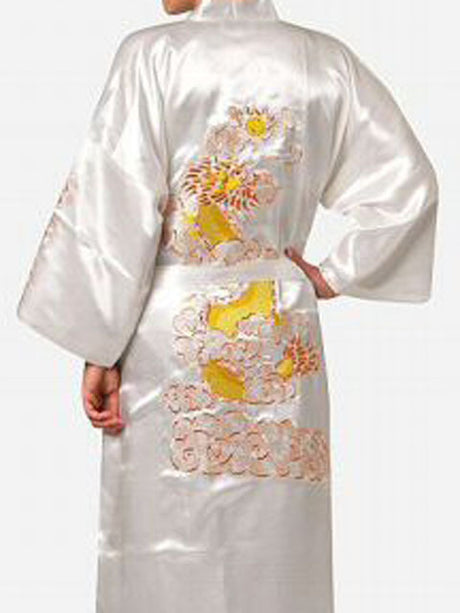 Embroidered Men's Nightgown for Home Wear