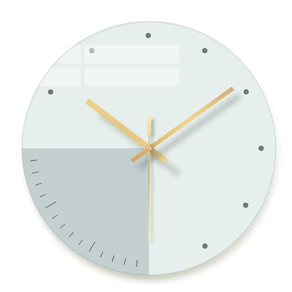 Nordic Silent Creative Glass Wall Clock for Home Decor