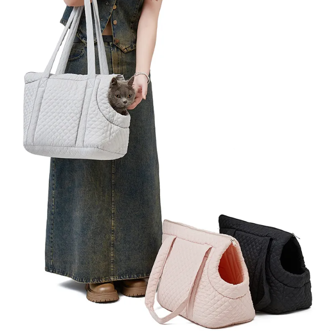 Quilted Korean-Style Pet Travel Bag