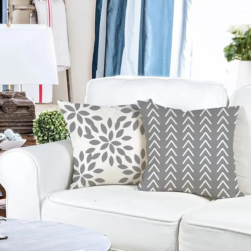 4pcs Modern Linen Pillow Cases 18x18in for Home Decor
