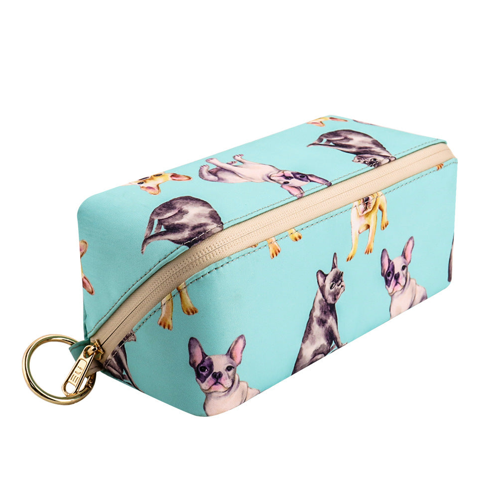 Cute Dog Print Waterproof Makeup Travel Bag