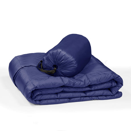 Blue Ridge Activ Fluffy 650 Fill Power Outdoor Packable Down Throw Blanket for Camping Hiking with Carrying Pouch - Lightweight and Durable Blanket 60" x 70" for Traveling Beach Trips