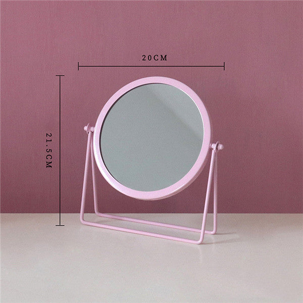 Round Metal Makeup Mirror with Desktop Stand