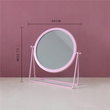 Round Metal Makeup Mirror with Desktop Stand