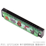 Wooden Painted Harmonica for Kids - 16 Holes Educational Toy