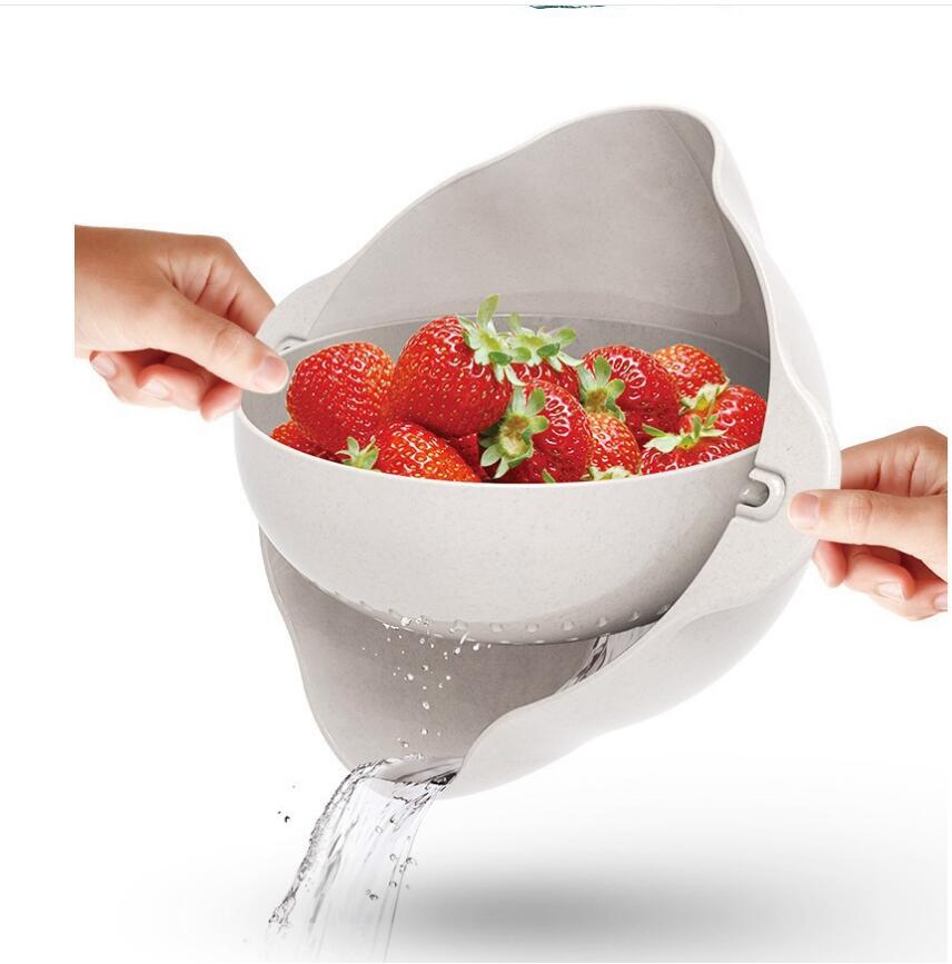 Double-Layer Fruit and Vegetable Storage Basket
