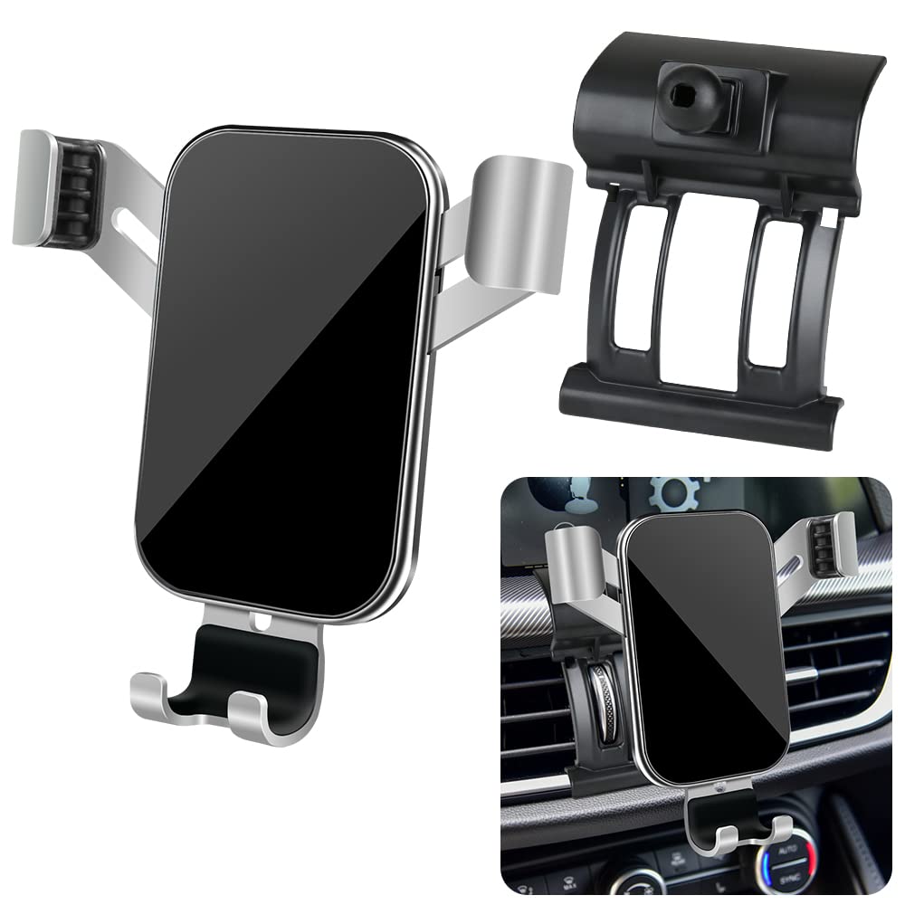 LUNQIN Car Phone Holder for Alfa Romeo Stelvio 2018 2019 2020 2021 2022 2023 2024 2025 Auto Interior Accessories Best Cell Phones Mount Cellphone Mobile Cradle Charging Navigation Bracket Vent Stand