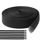 20FT x 1" ID Fiberglass Hose Protector Sleeve Black Protective Cover Hose Sheath Hydraulic Spark Plug Wire Heat Shield Sleeve for Automotive Hose Lines Electrical Wiring ProtectionCord Tig Organizer