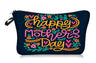 Mother's Day Floral Cosmetic Bag with Zipper Organizer