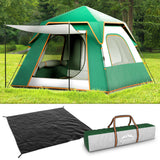 4-Person Pop-Up Camping Tent – Waterproof Instant Tent with Mesh Windows Carry Bag and Ground Sheet – 210D Oxford Fabric for Family Camping Fishing Hunting