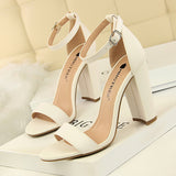 Summer High Heels, Fashionable Simple Chunky Sandals