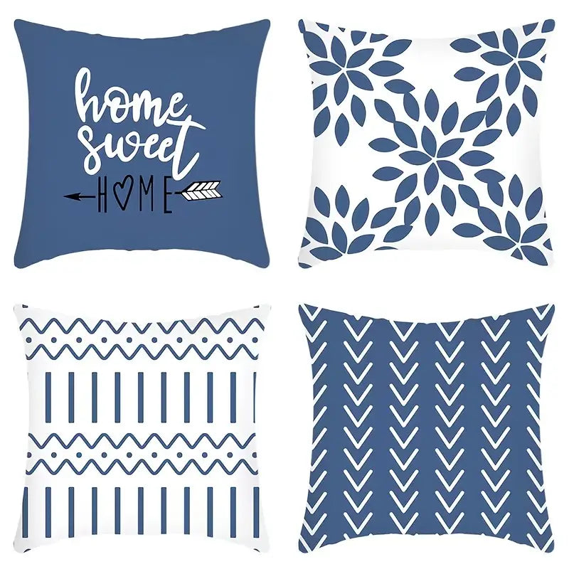 4pcs Modern Linen Pillow Cases 18x18in for Home Decor