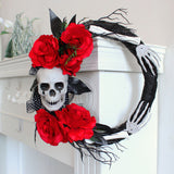 Rose Skull Garland Wreath for Home Holiday Decoration
